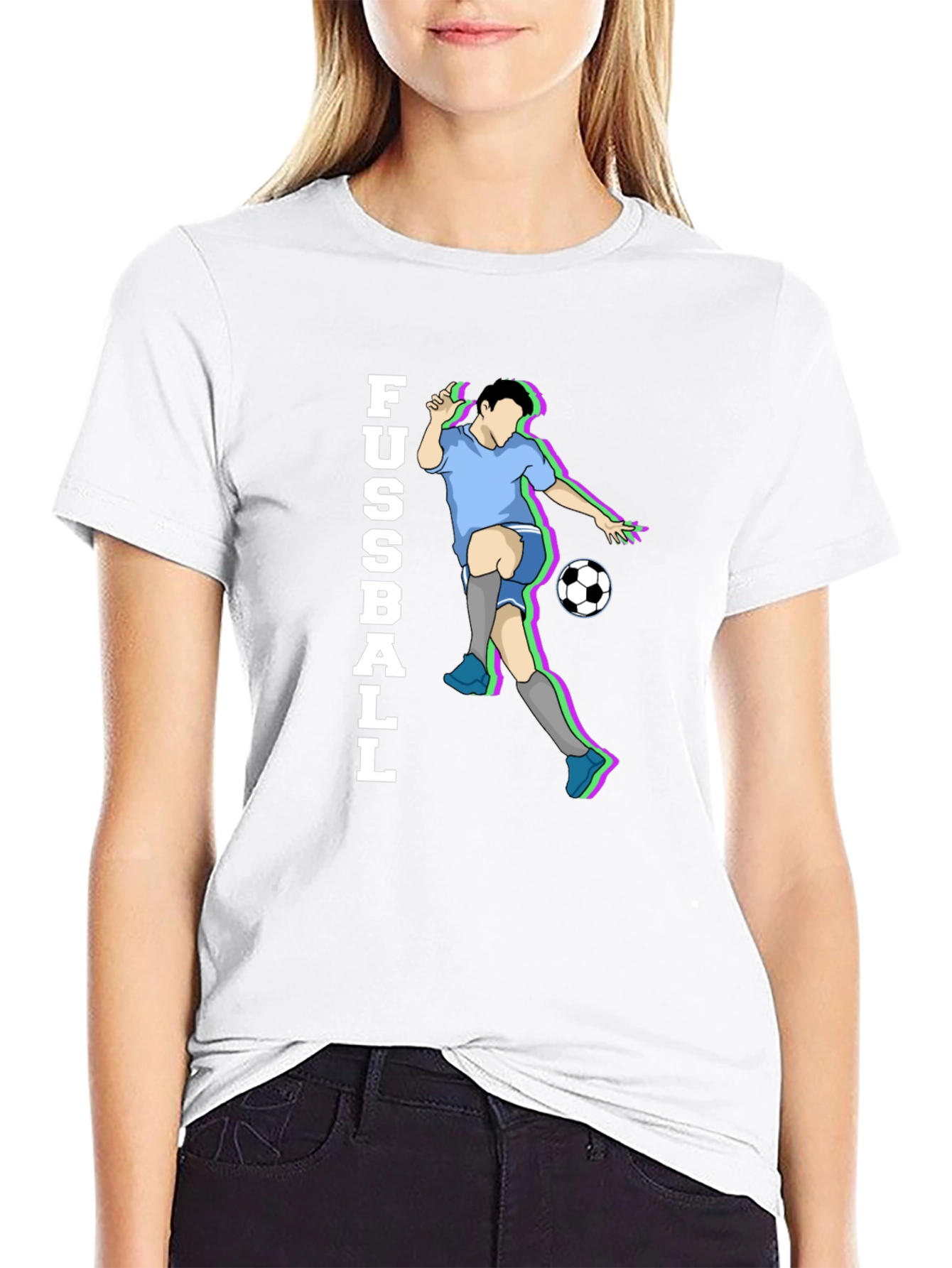 Fussball Graphic Tee - Black Cotton Soccer T-Shirt