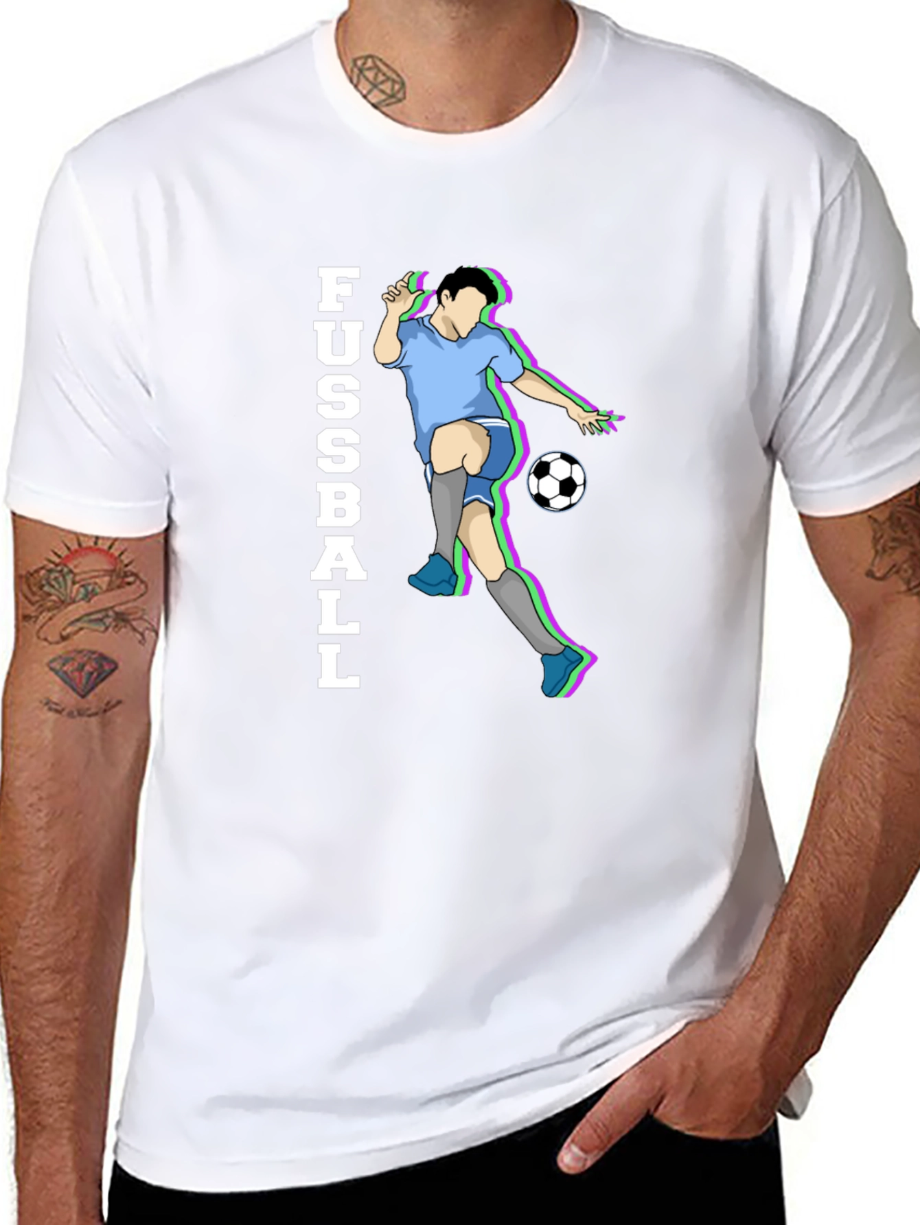 Fussball Graphic Tee - Black Cotton Soccer T-Shirt