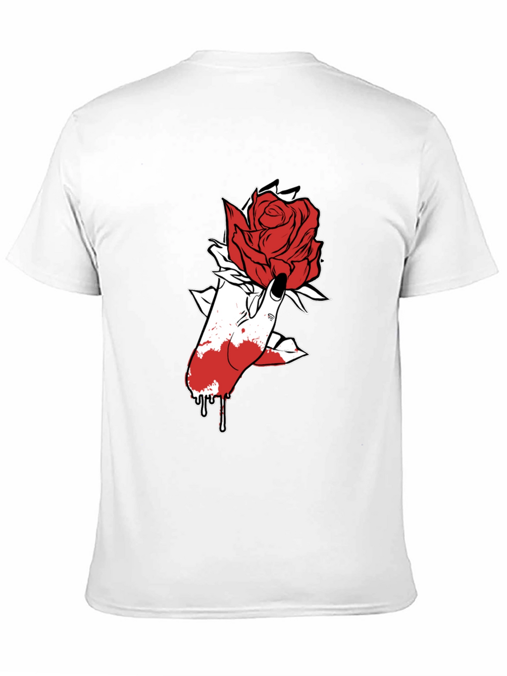 Rose Hand Graphic Black T-Shirt