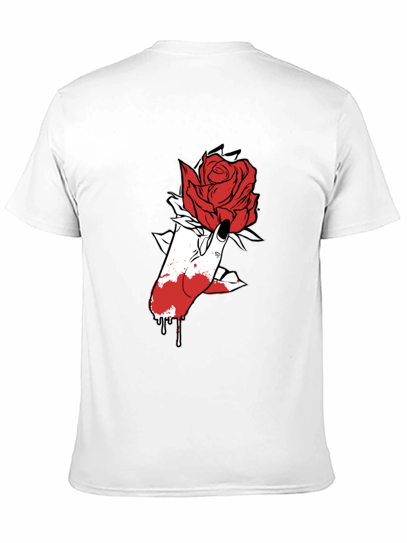Rose Hand Graphic Black T-Shirt