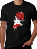 Rose Hand Graphic Black T-Shirt