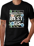 Worlds Best Sis Floral Graphic T-Shirt