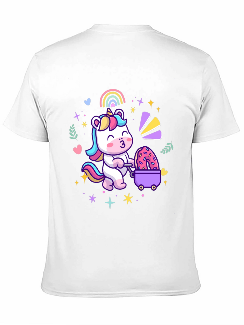 Cute Unicorn Donut Cart Graphic Tee