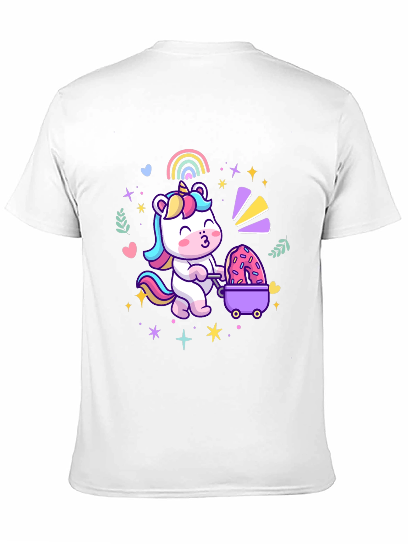 Cute Unicorn Donut Cart Graphic Tee
