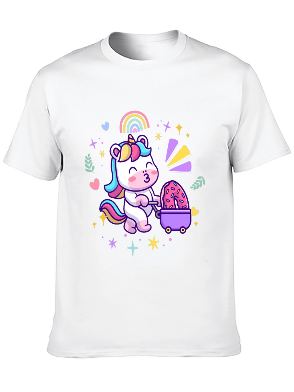 Cute Unicorn Donut Cart Graphic Tee