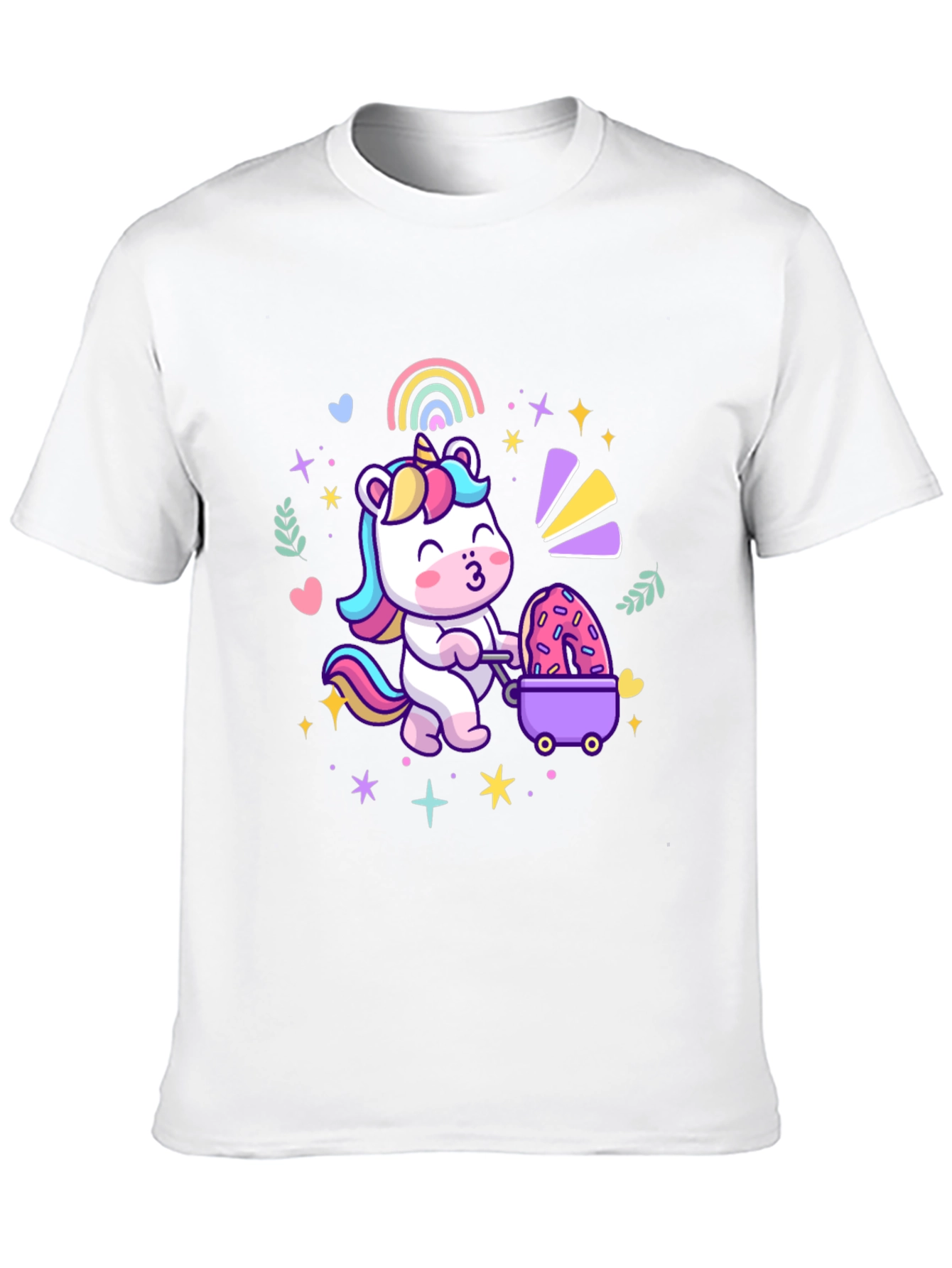 Cute Unicorn Donut Cart Graphic Tee