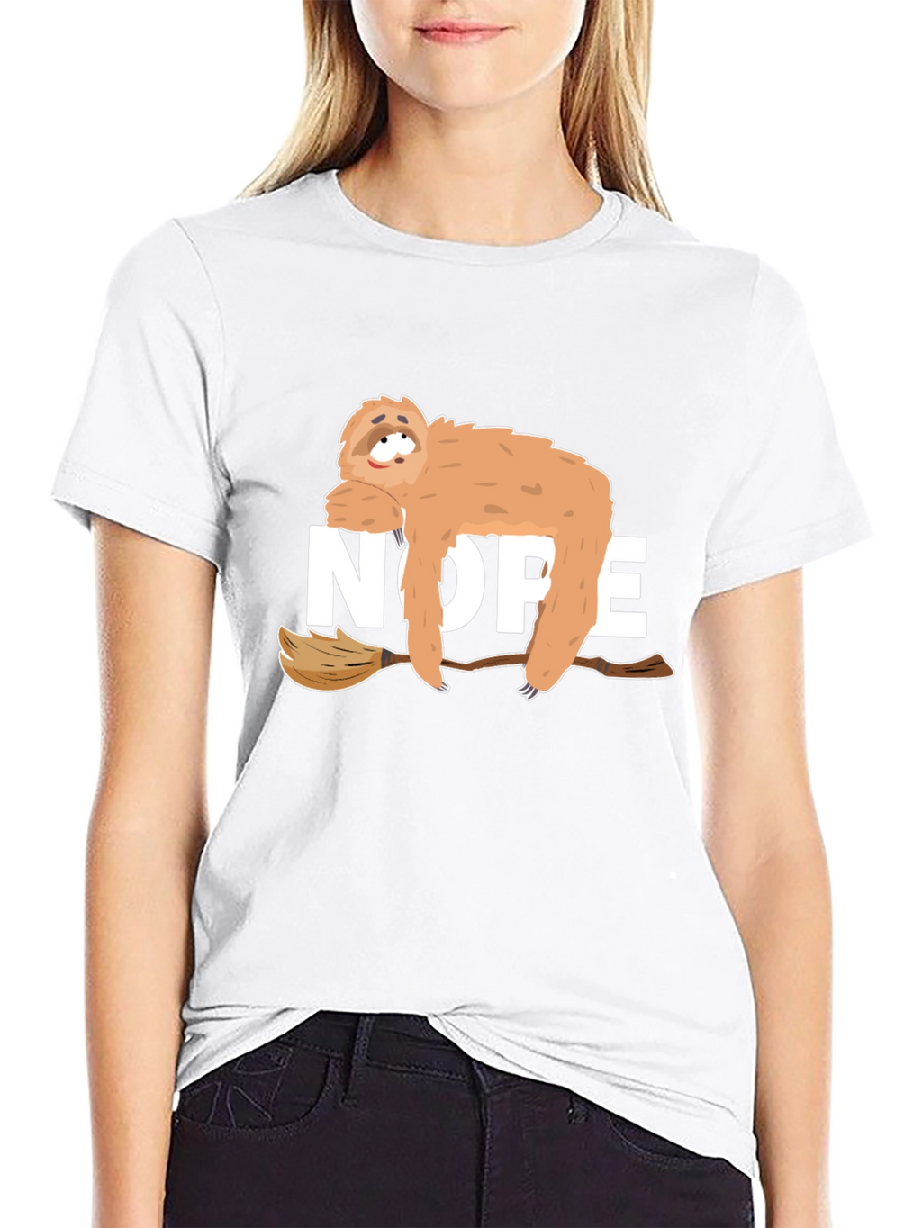 Nope Sloth Graphic Tee - Relaxed Style
