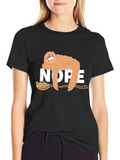 Nope Sloth Graphic Tee - Relaxed Style