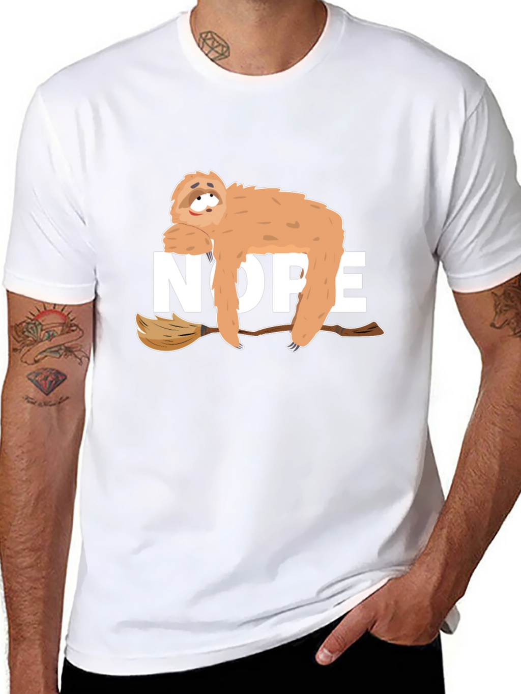 Nope Sloth Graphic Tee - Relaxed Style
