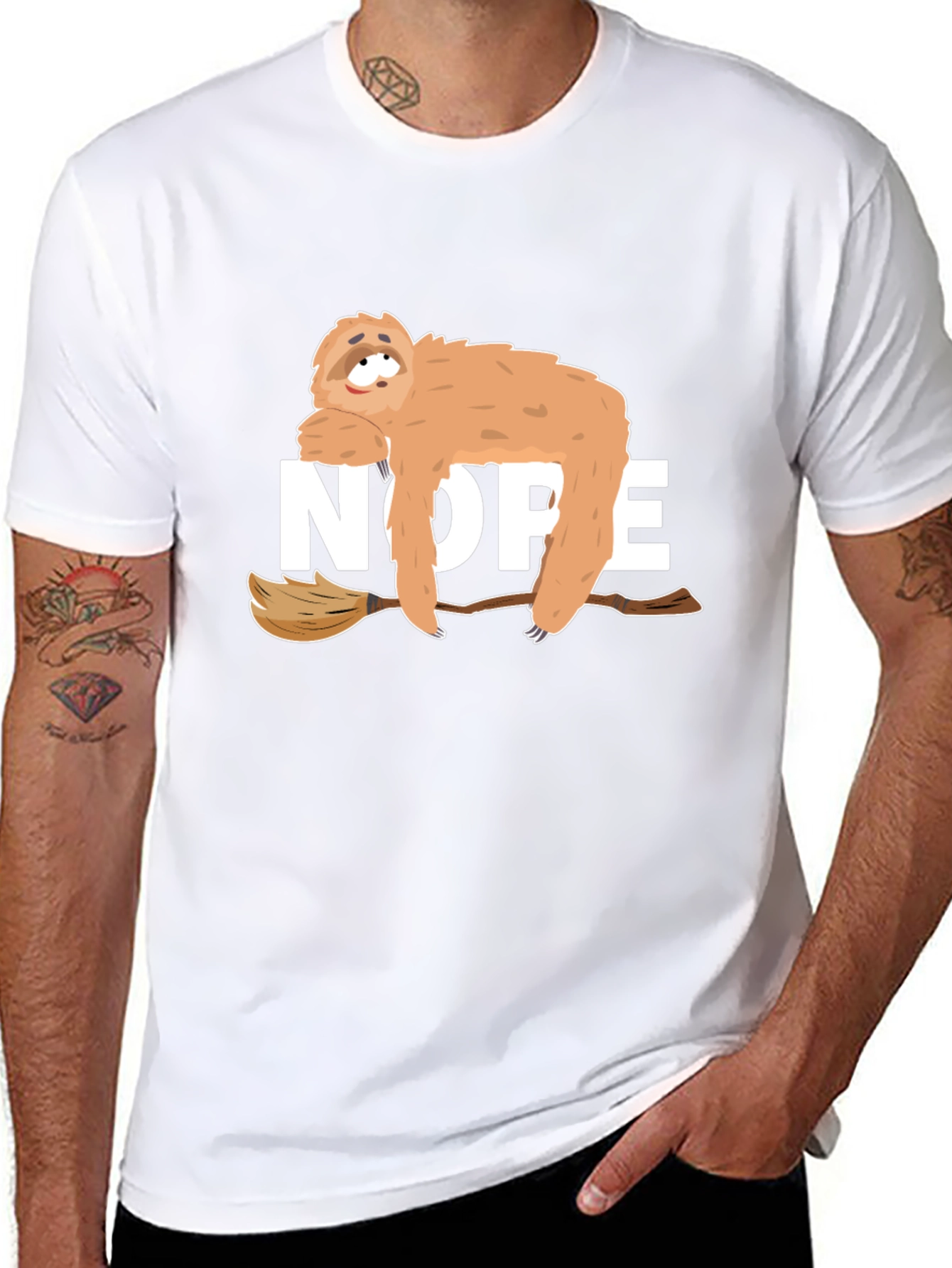 Nope Sloth Graphic Tee - Relaxed Style