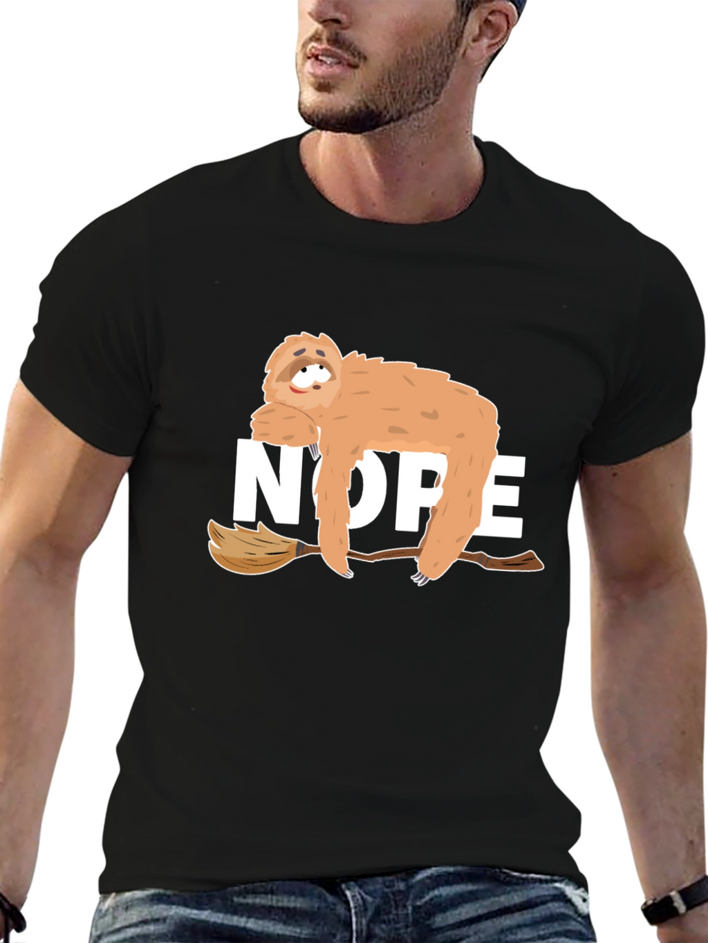 Nope Sloth Graphic Tee - Relaxed Style