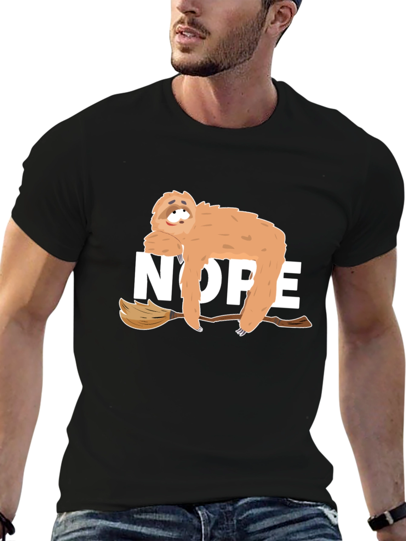 Nope Sloth Graphic Tee - Relaxed Style
