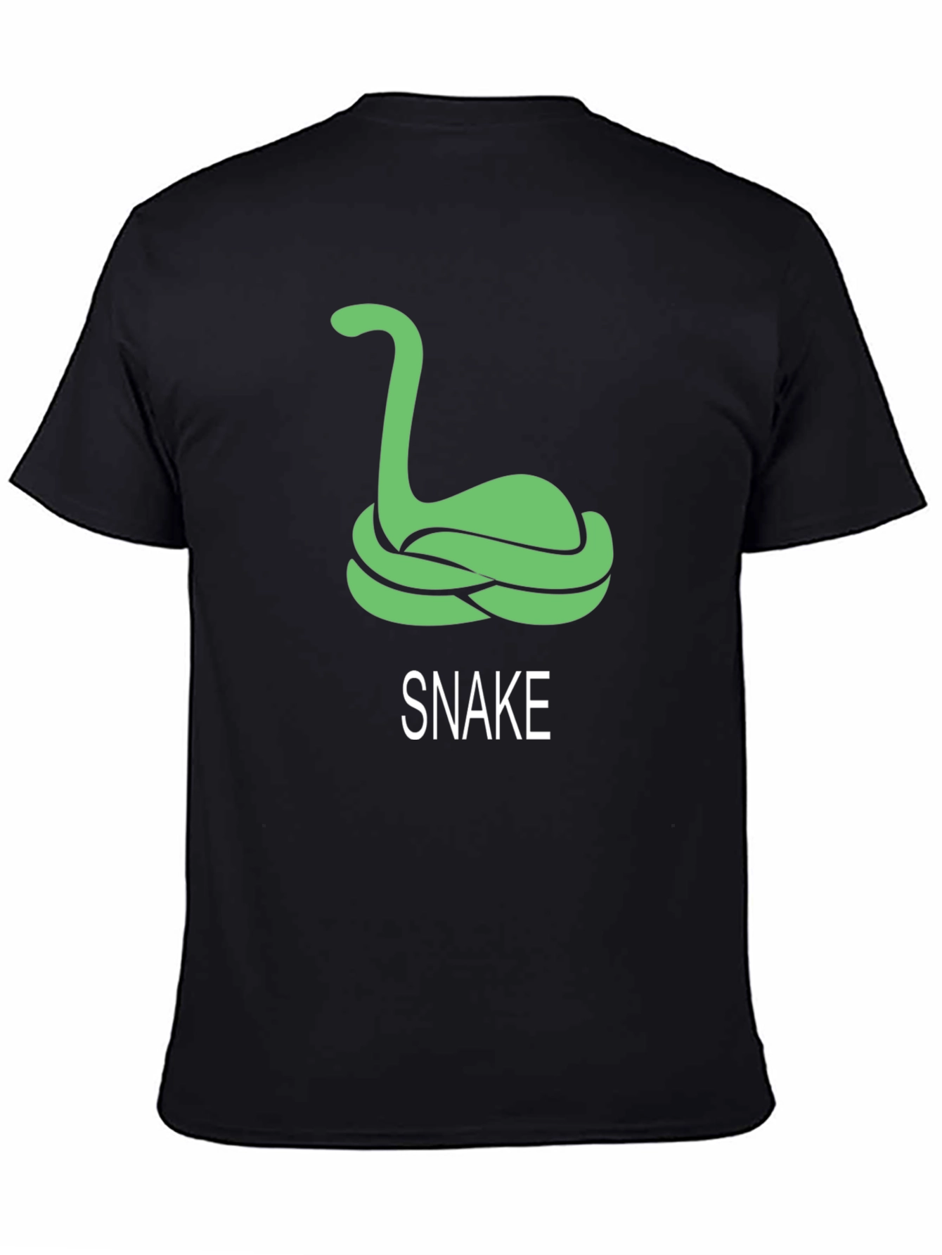 Black T-Shirt with Green Snake Graphic