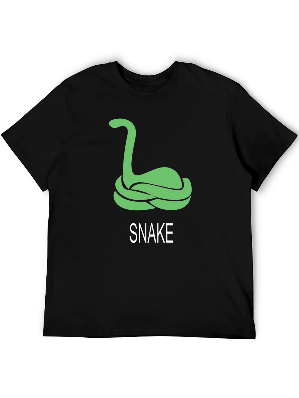 Black T-Shirt with Green Snake Graphic