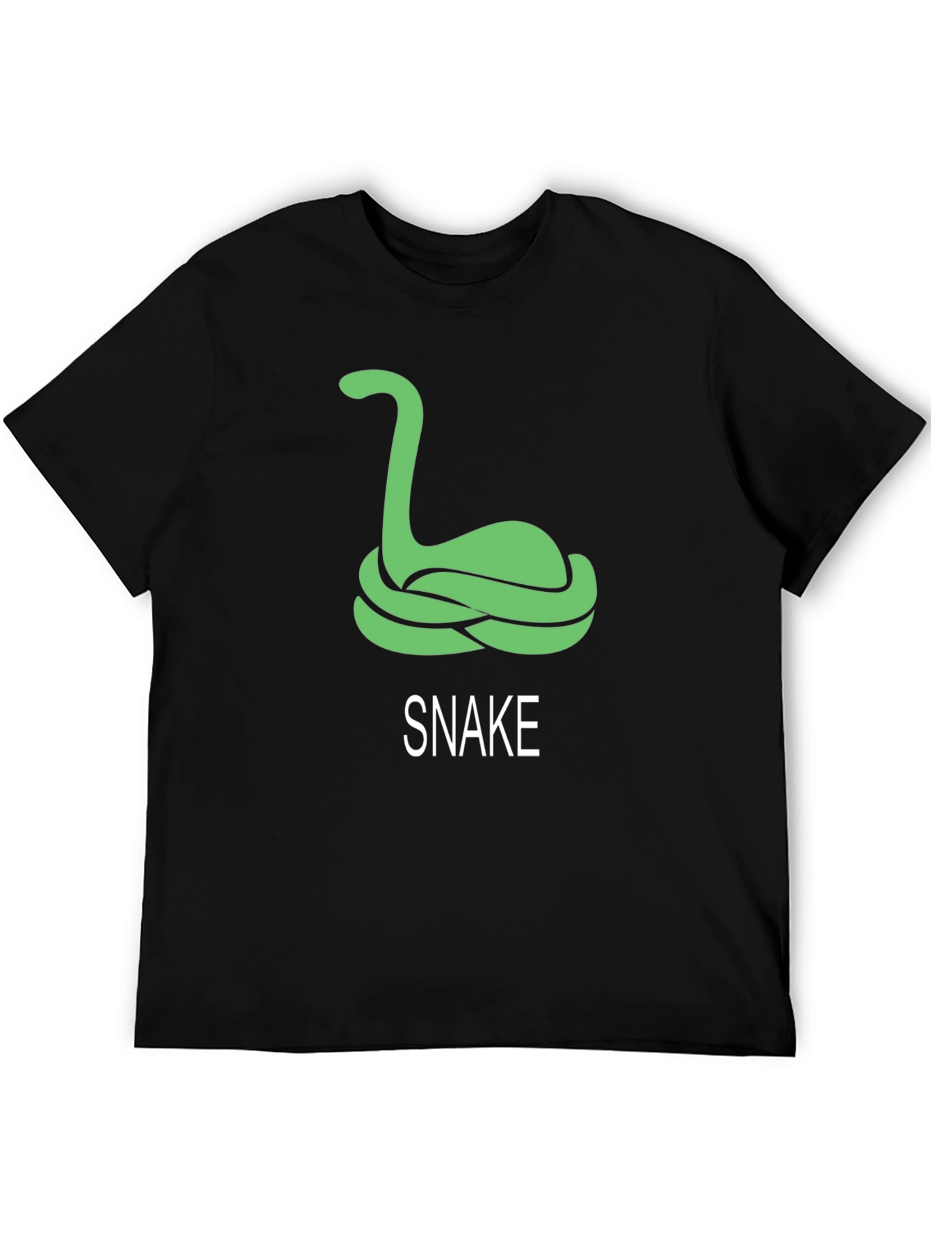 Black T-Shirt with Green Snake Graphic