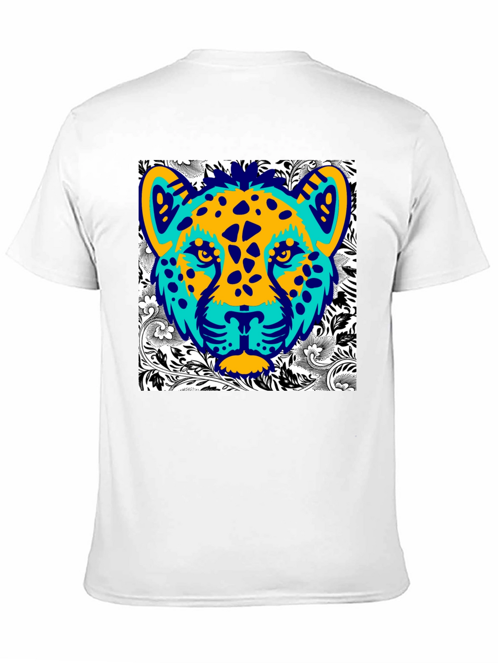 Abstract Cheetah Graphic Print Mens Black T-Shirt