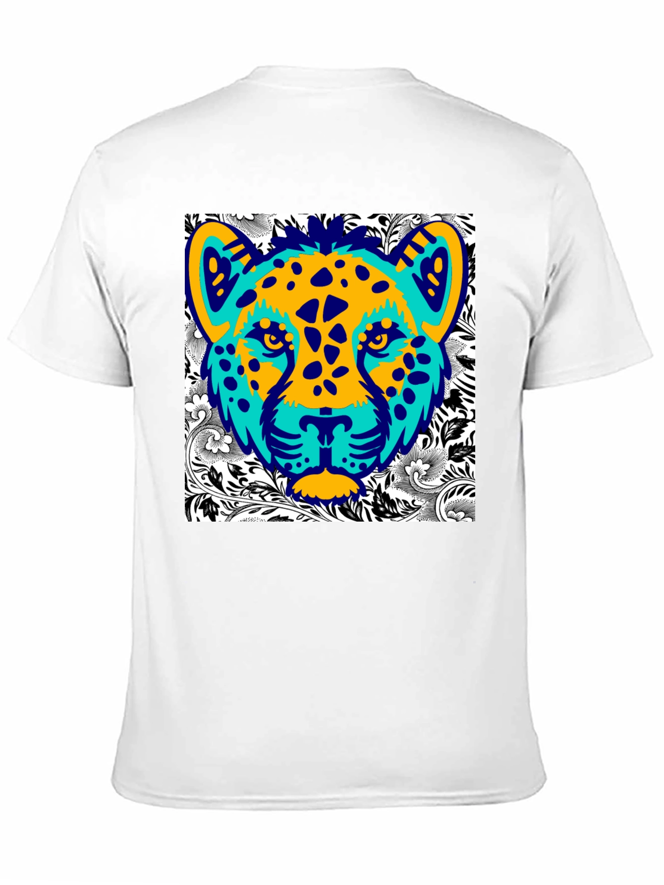 Abstract Cheetah Graphic Print Mens Black T-Shirt