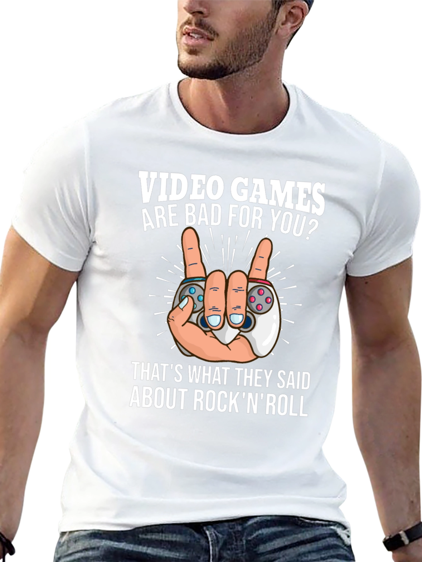 Video Games Rock N Roll T-Shirt - Gamer Tee
