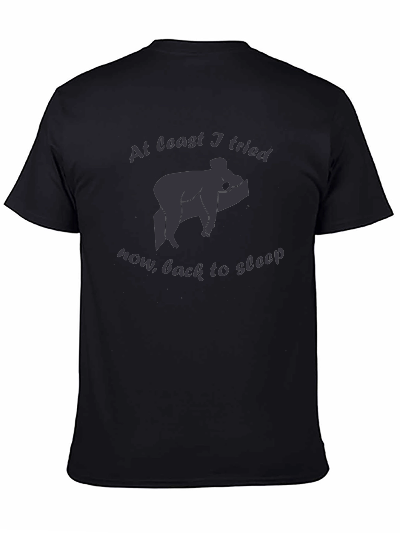 Lazy Koala Mens Graphic Tee - At Least I Tried
