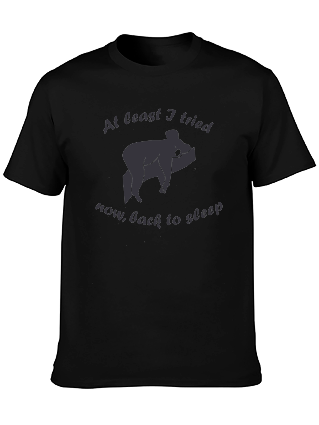 Lazy Koala Mens Graphic Tee - At Least I Tried