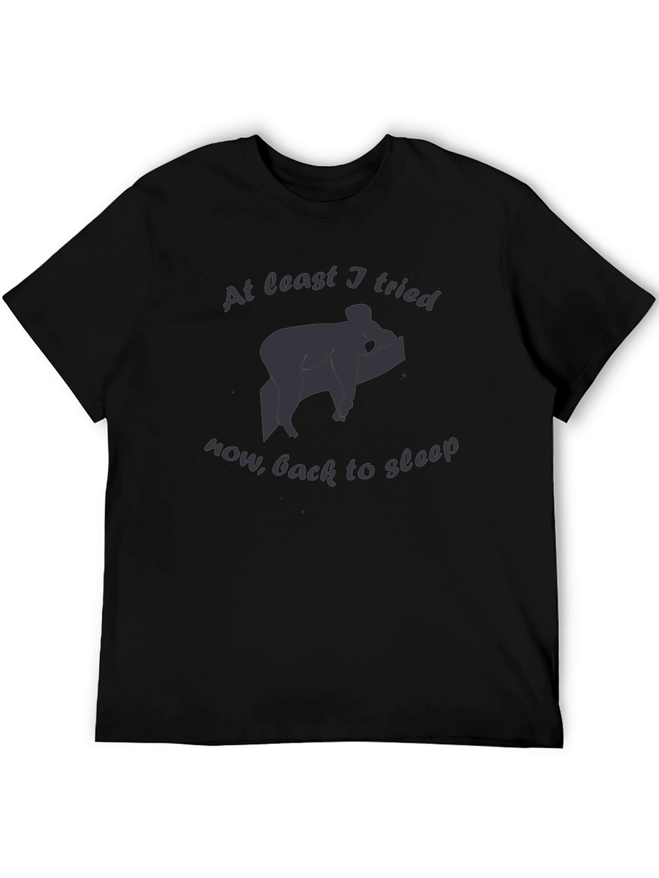 Lazy Koala Mens Graphic Tee - At Least I Tried
