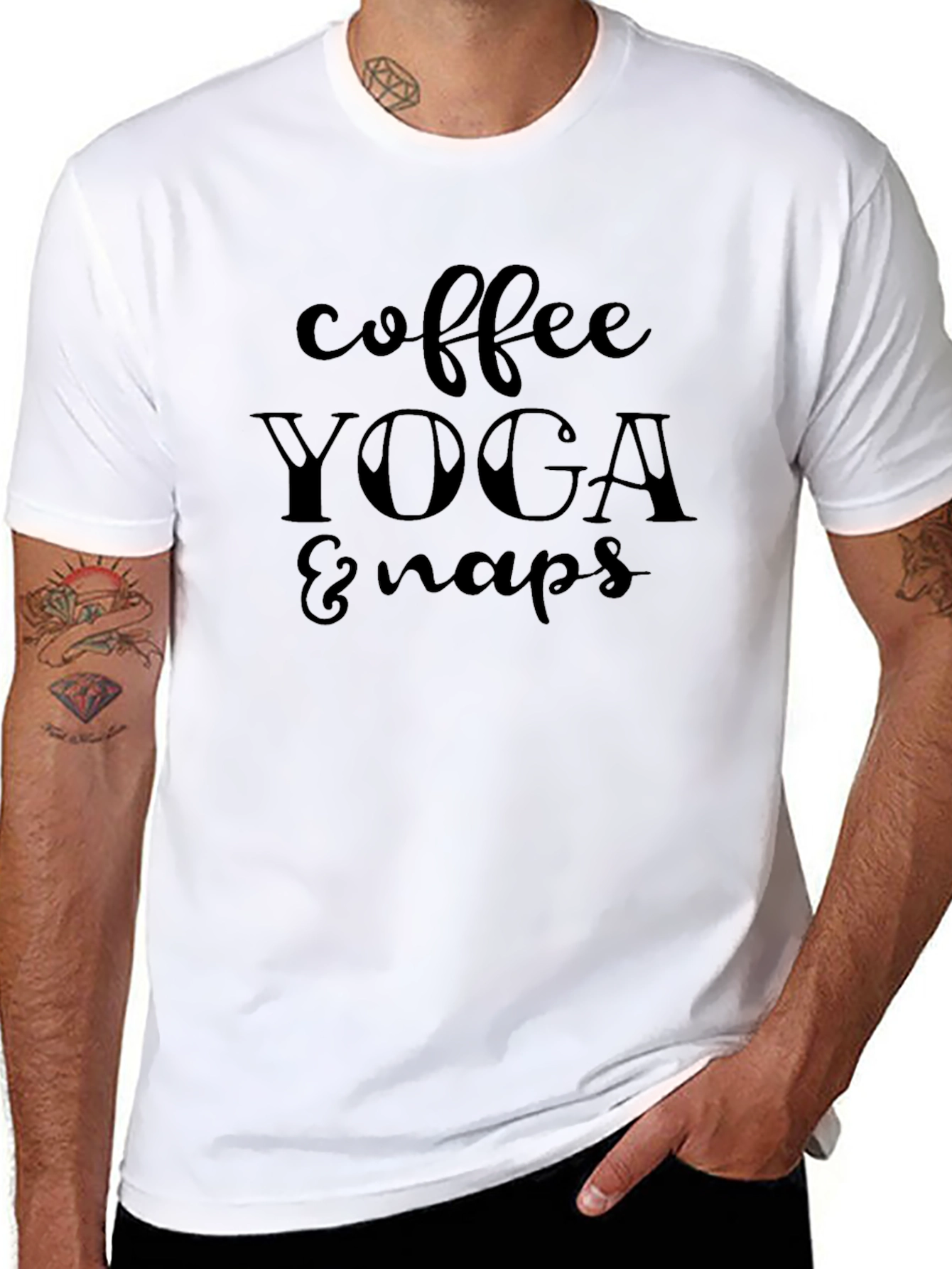 Coffee Yoga & Naps Graphic Tee - Relaxed Style