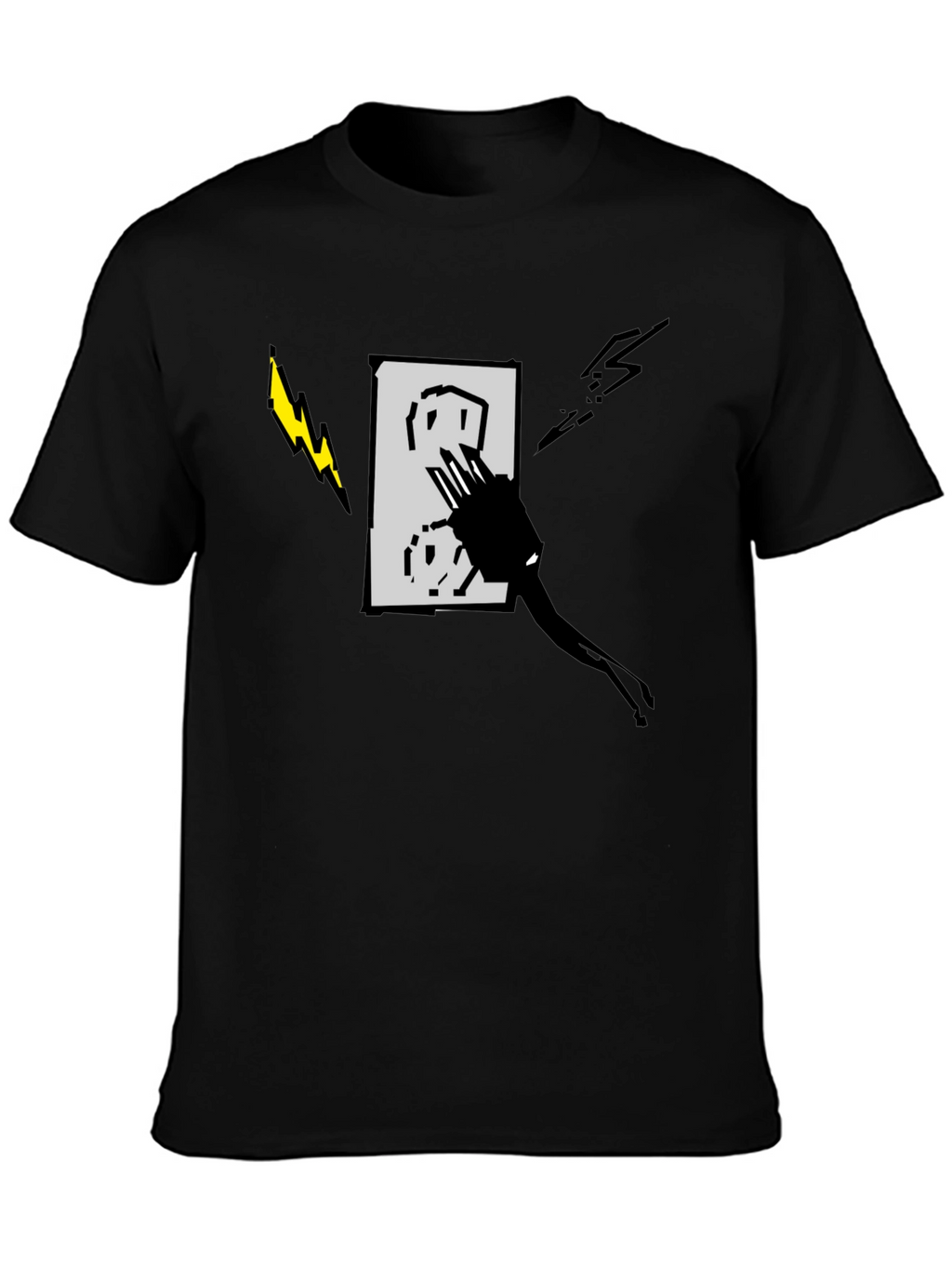 Electric Outlet Graphic Tee - Stylish Black T-Shirt