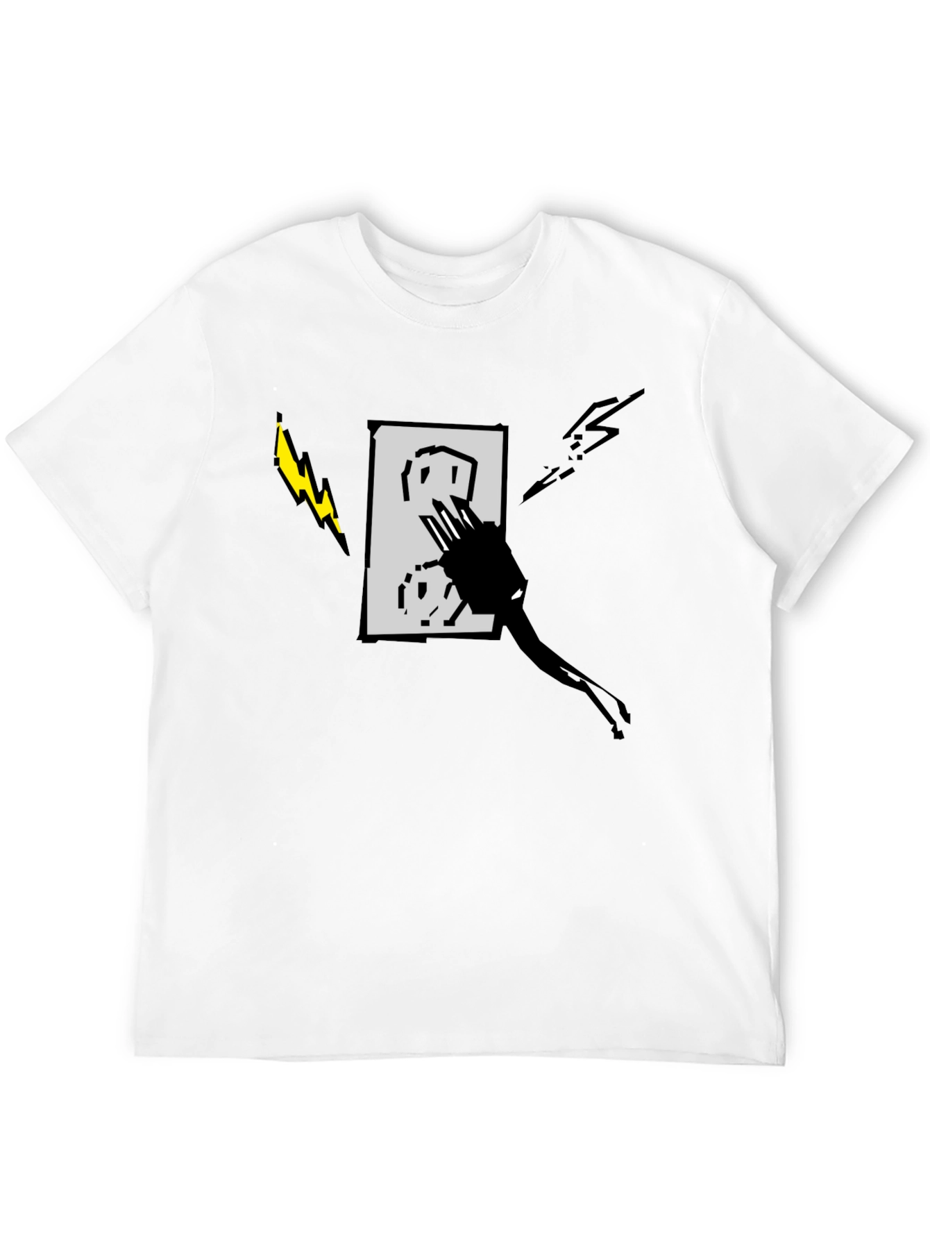 Electric Outlet Graphic Tee - Stylish Black T-Shirt