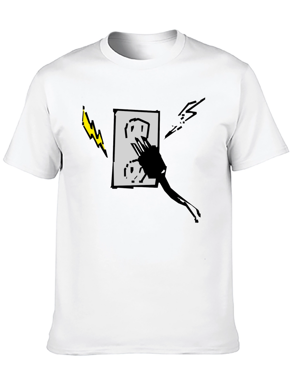 Electric Outlet Graphic Tee - Stylish Black T-Shirt