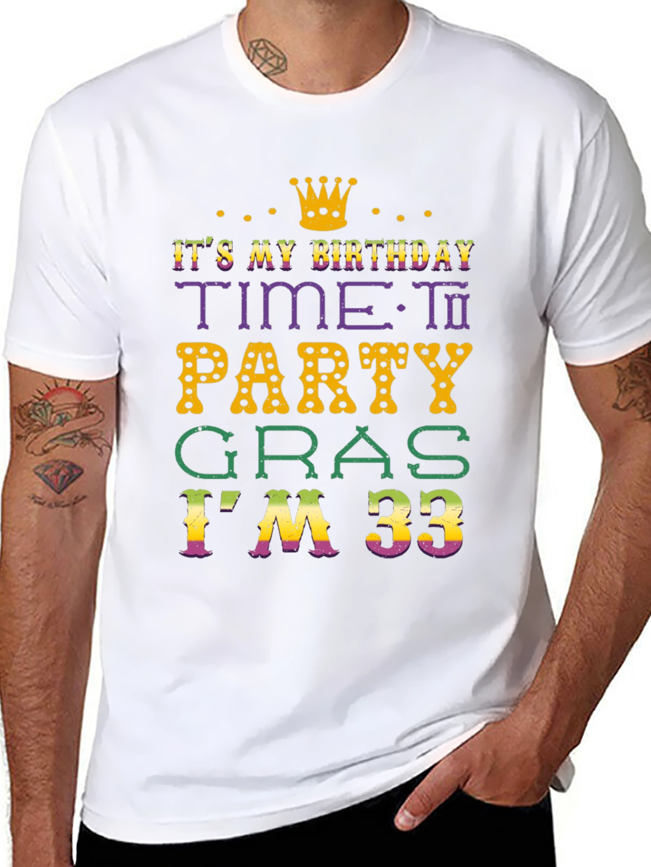 Its My Birthday Time To Party Gras Im 33 T-Shirt