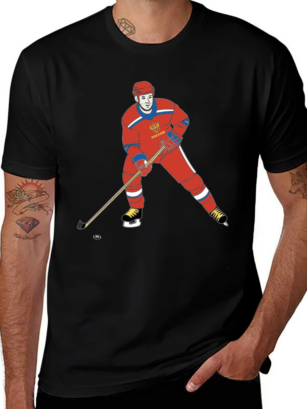 Russia Hockey T-Shirt - Retro Design