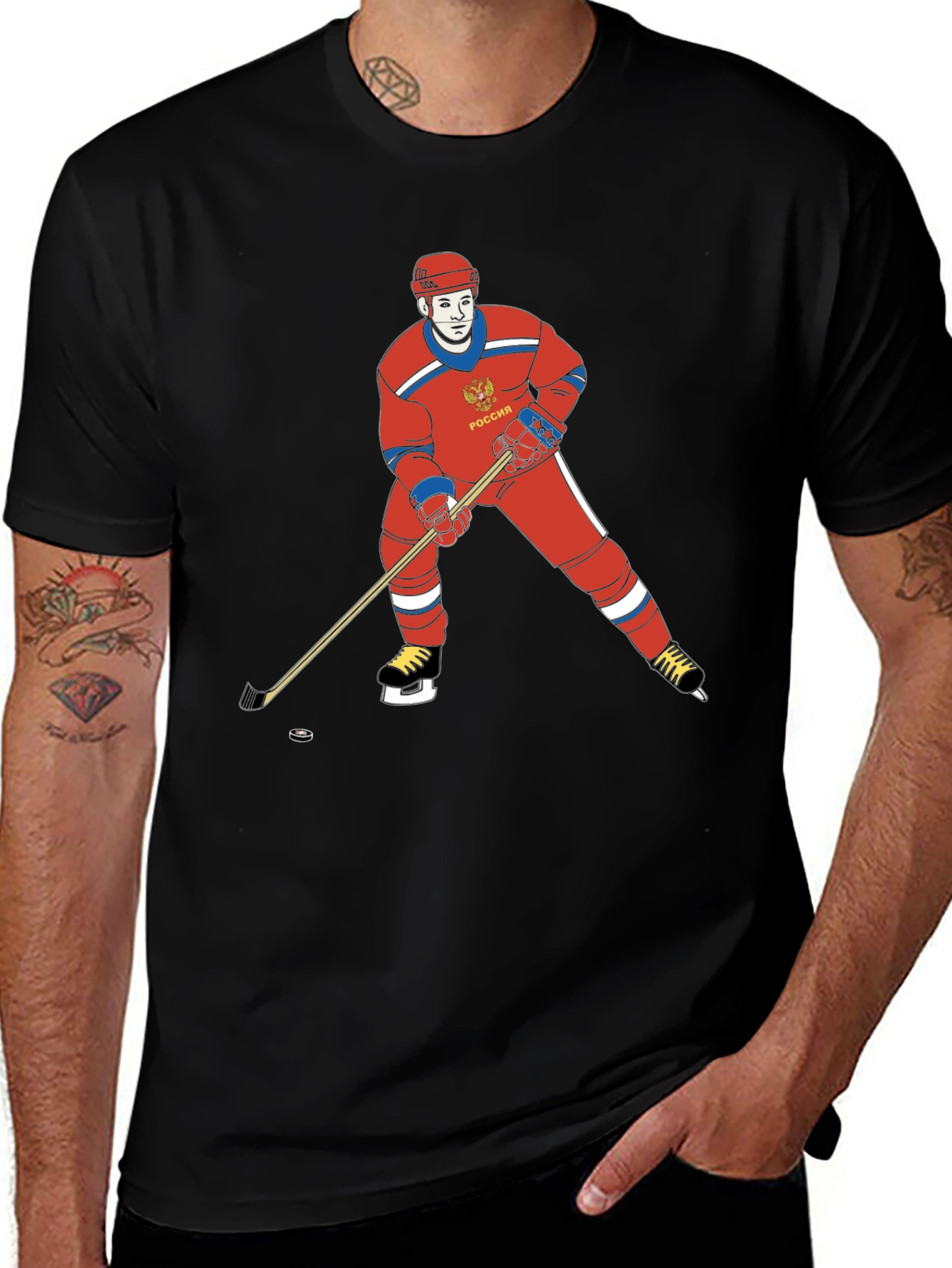 Russia Hockey T-Shirt - Retro Design