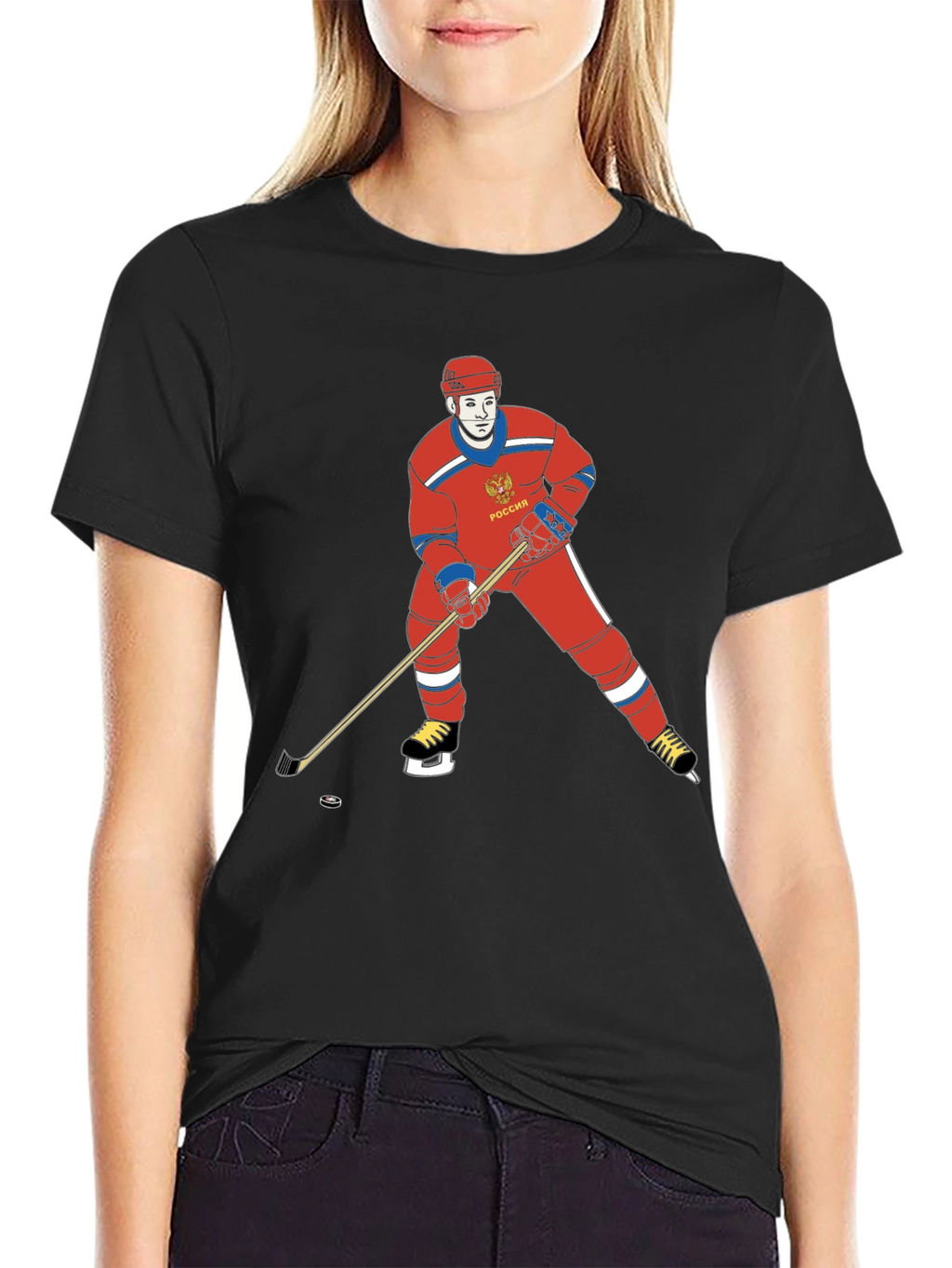 Russia Hockey T-Shirt - Retro Design
