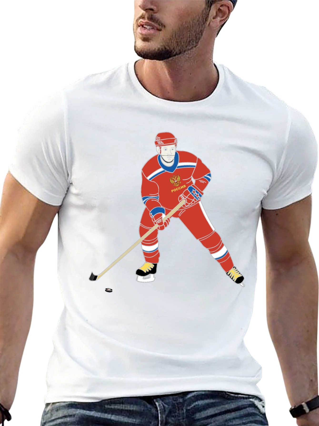 Russia Hockey T-Shirt - Retro Design