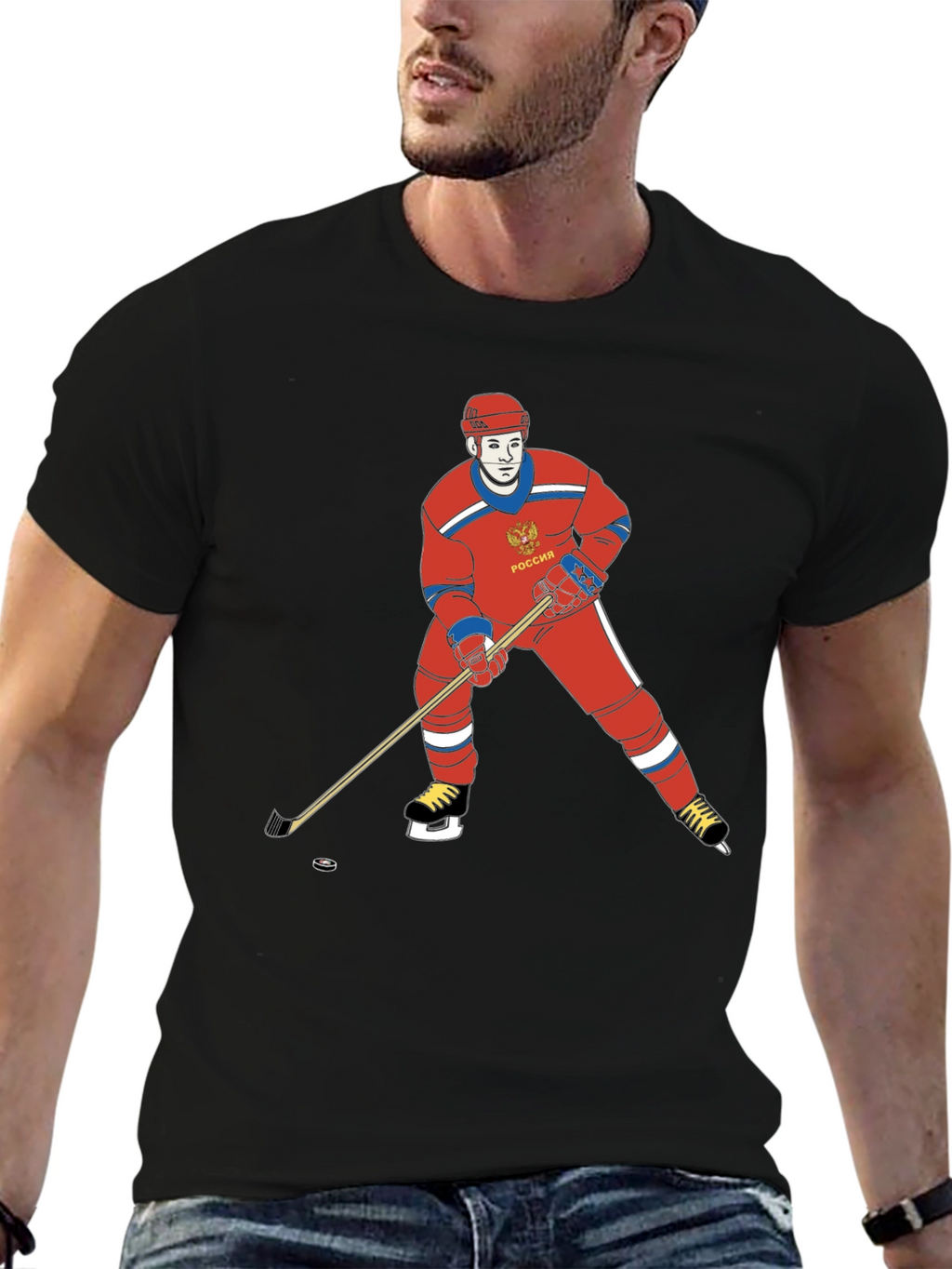 Russia Hockey T-Shirt - Retro Design