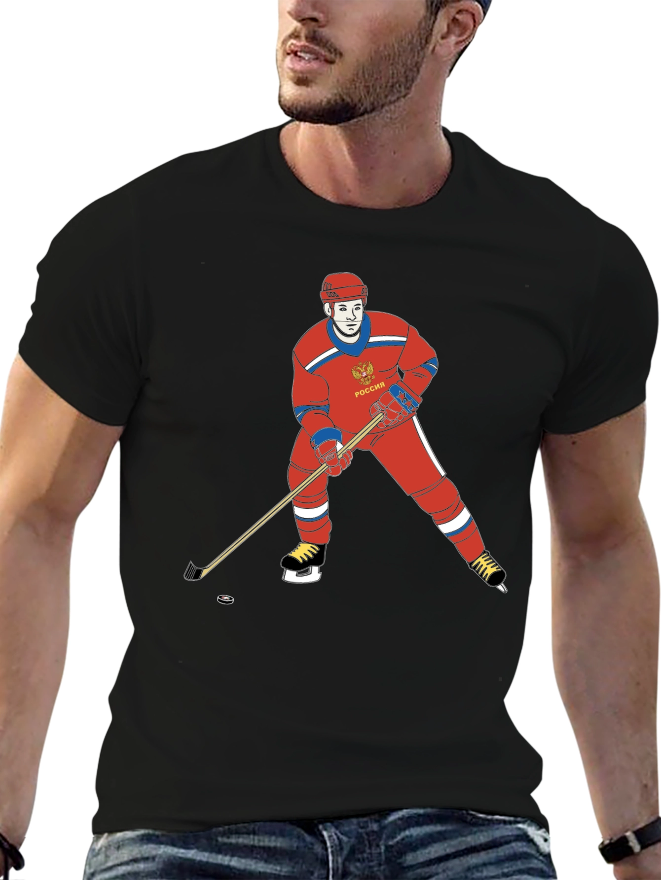 Russia Hockey T-Shirt - Retro Design