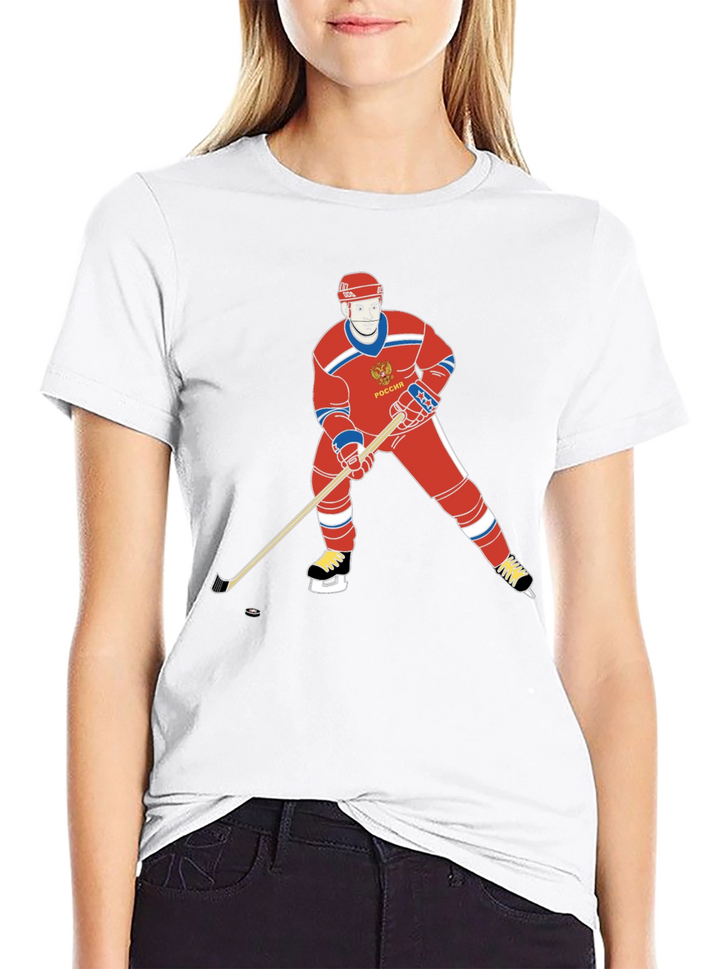 Russia Hockey T-Shirt - Retro Design