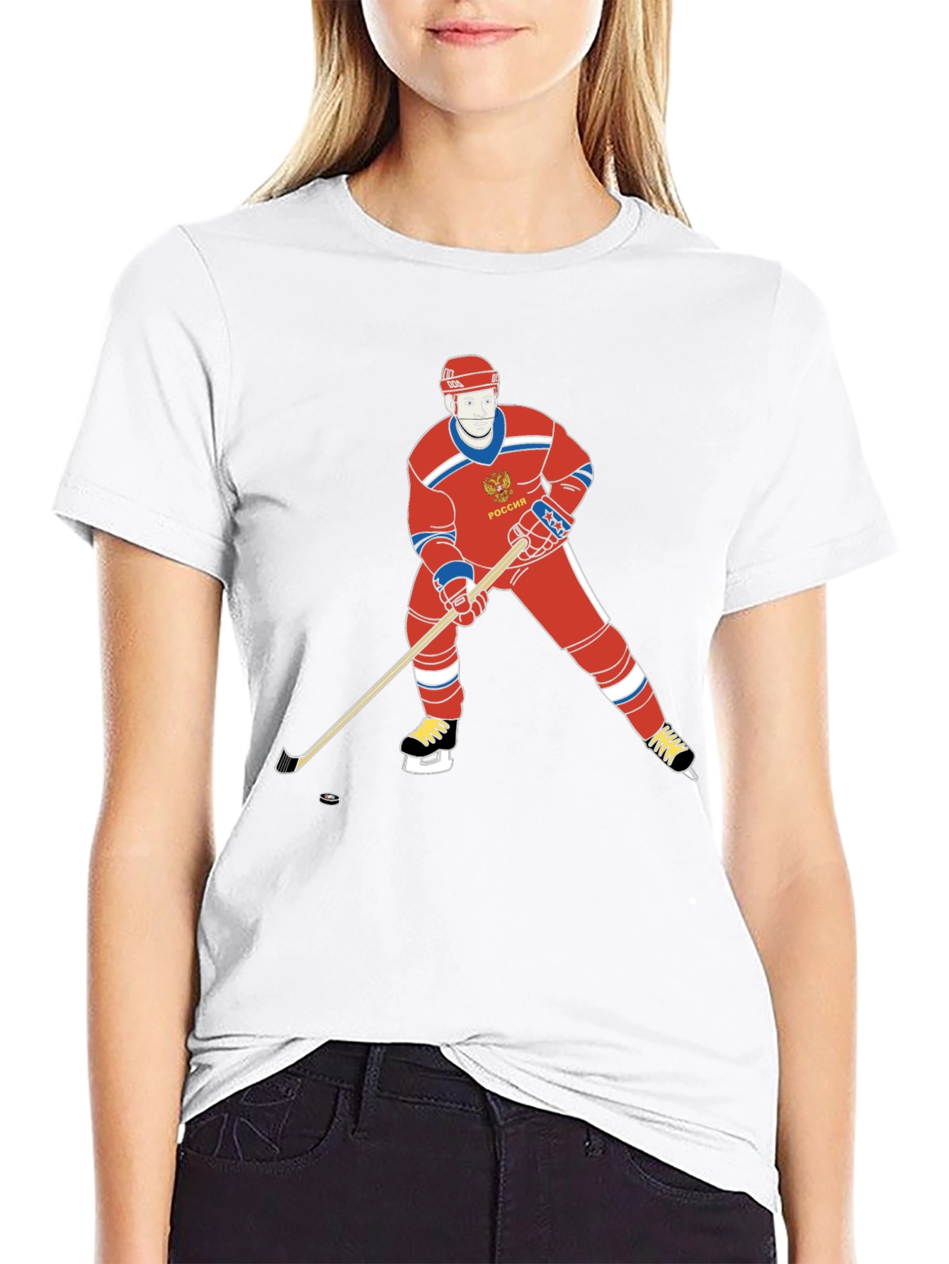 Russia Hockey T-Shirt - Retro Design