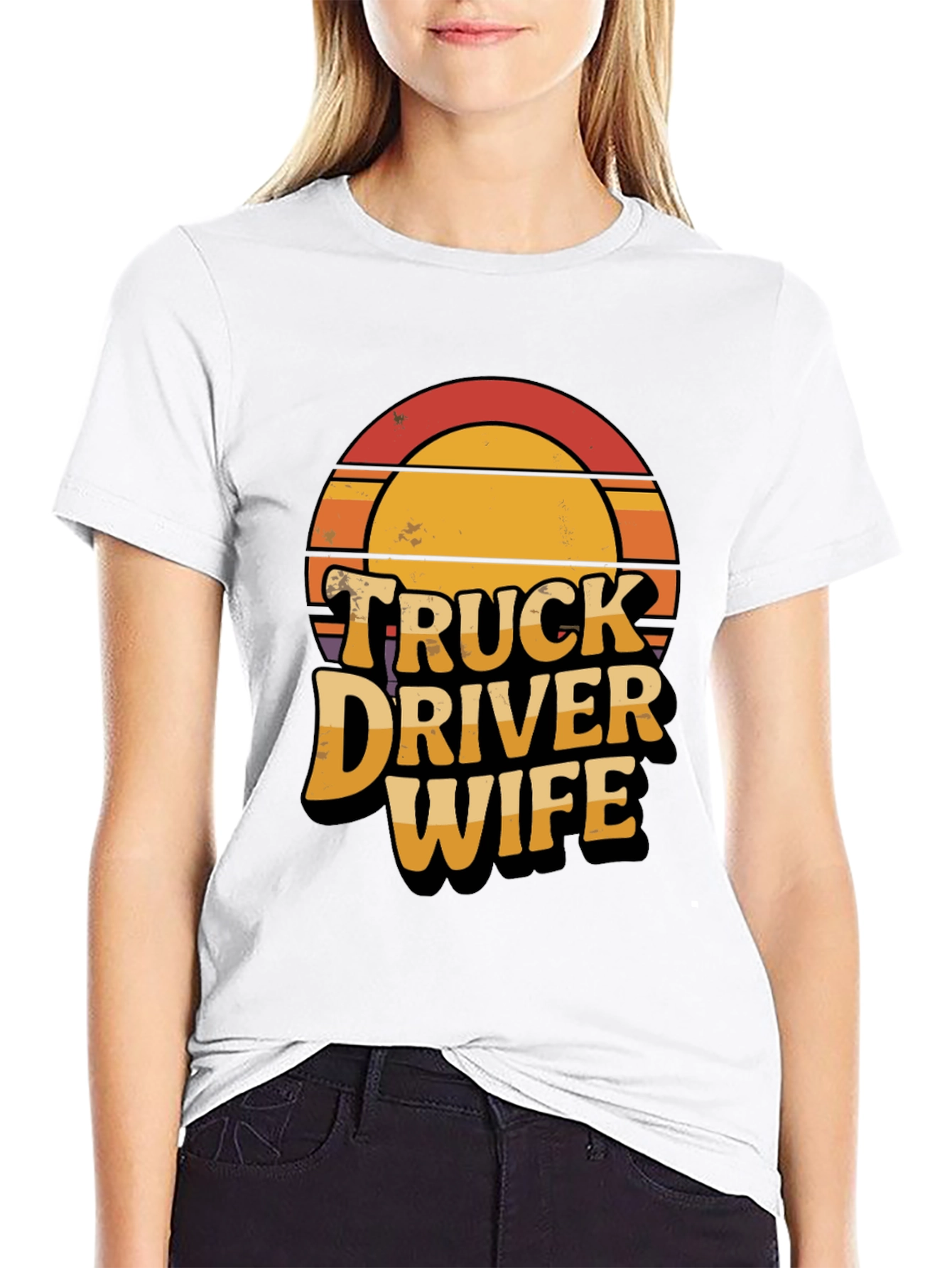 Truck Driver Wife Retro Graphic T-Shirt