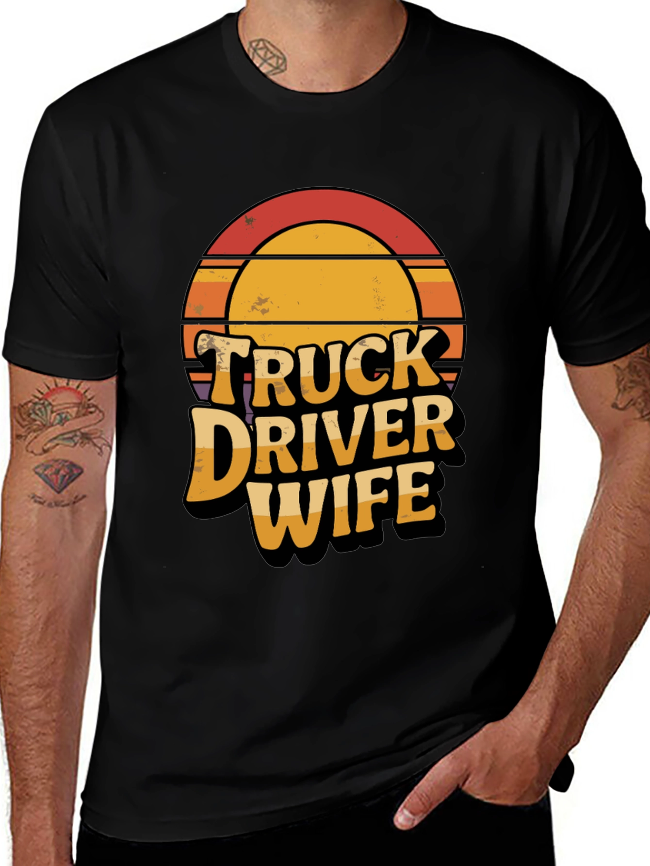 Truck Driver Wife Retro Graphic T-Shirt
