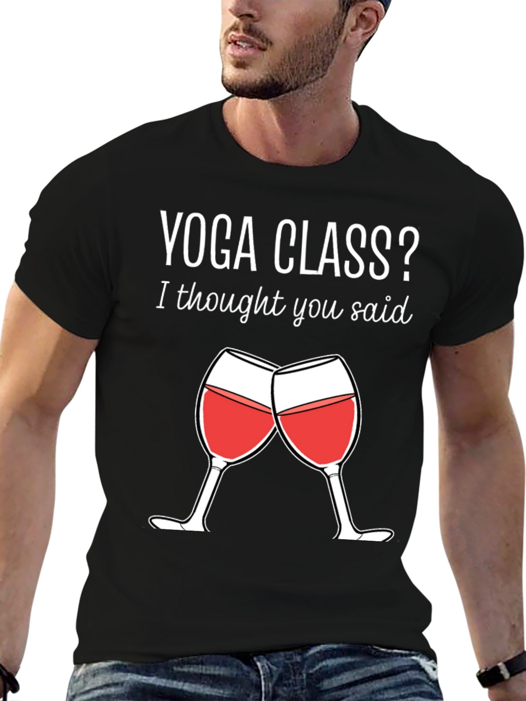 Funny Yoga Class Wine T-Shirt