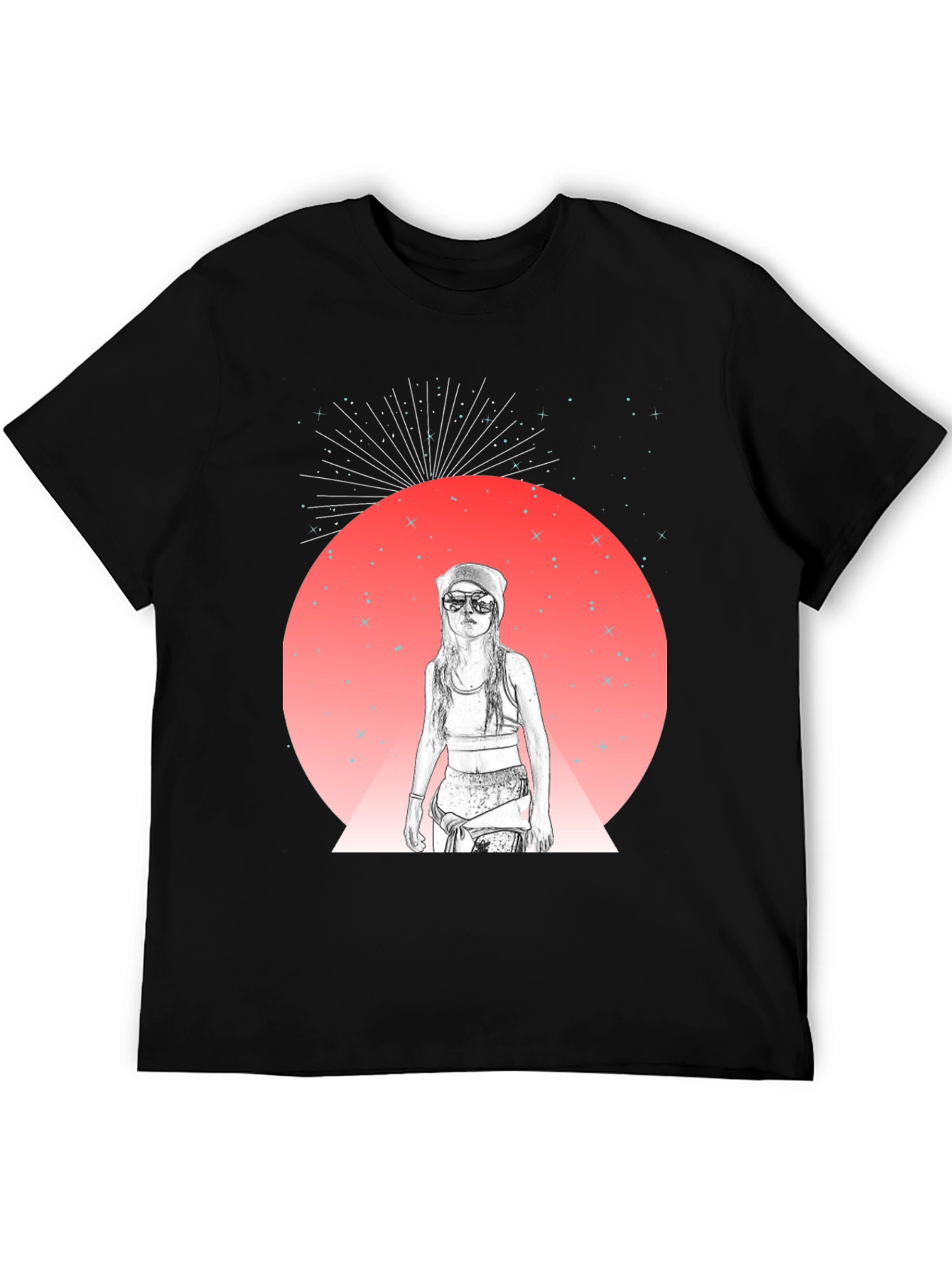 Cosmic Vibe Black Graphic Tee