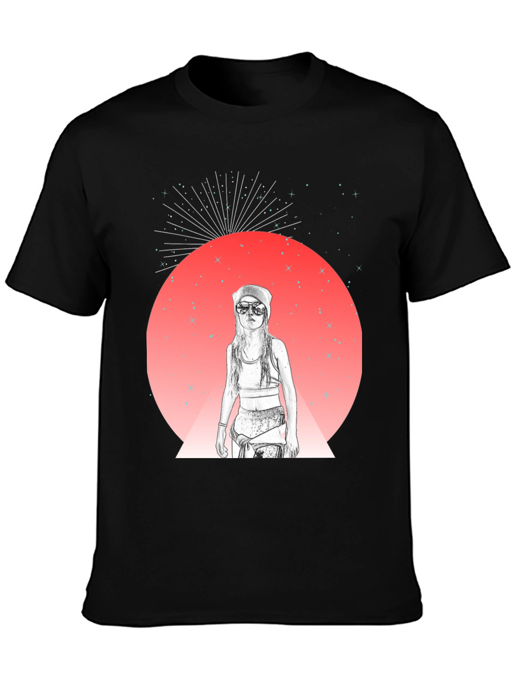 Cosmic Vibe Black Graphic Tee