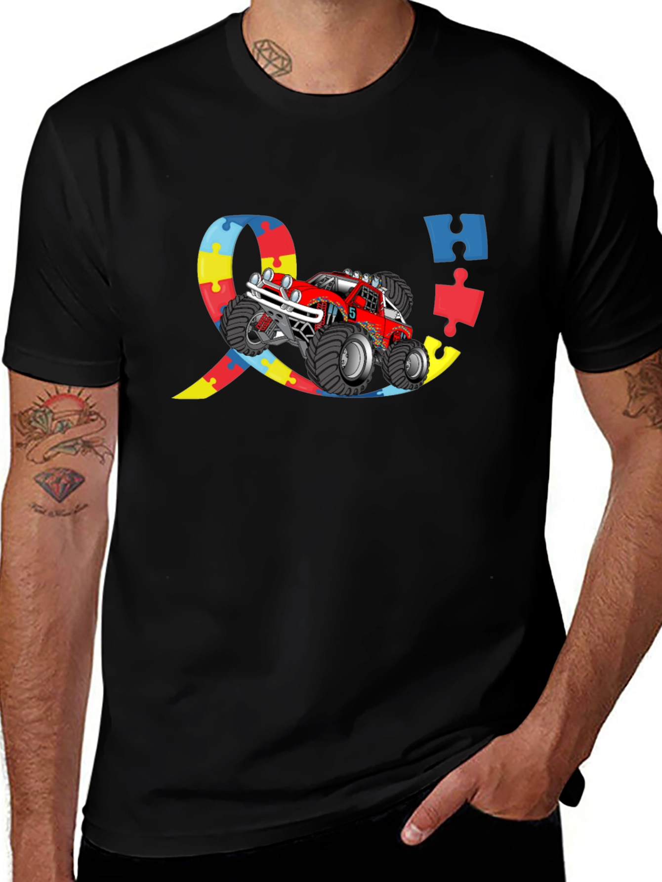Autism Awareness Monster Truck Graphic Tee