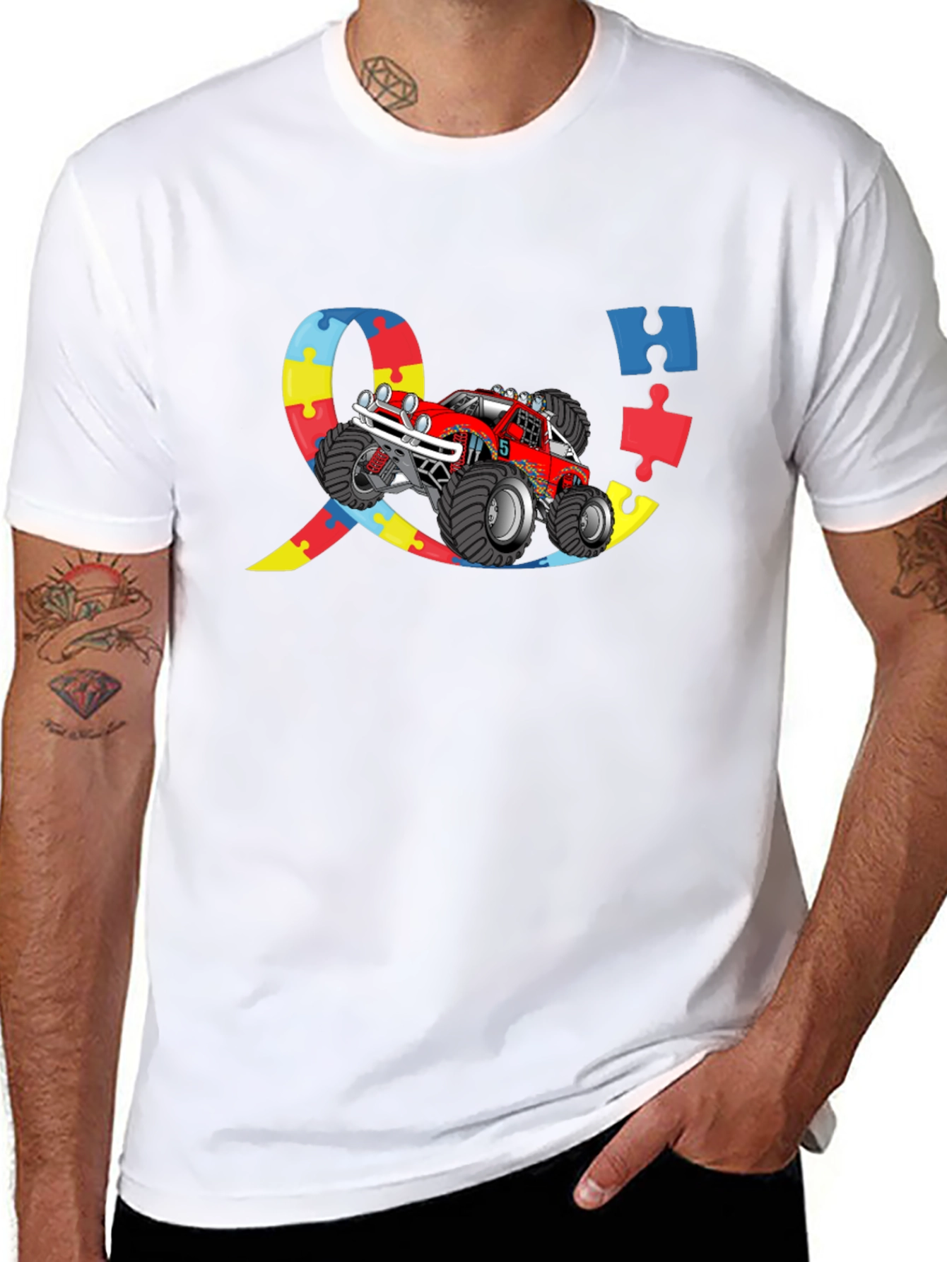 Autism Awareness Monster Truck Graphic Tee