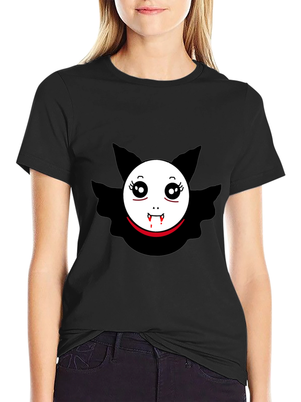Vampire Bat Graphic Tee - Spooky Cute Design