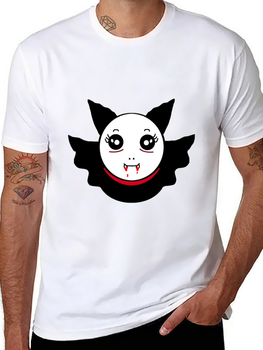 Vampire Bat Graphic Tee - Spooky Cute Design