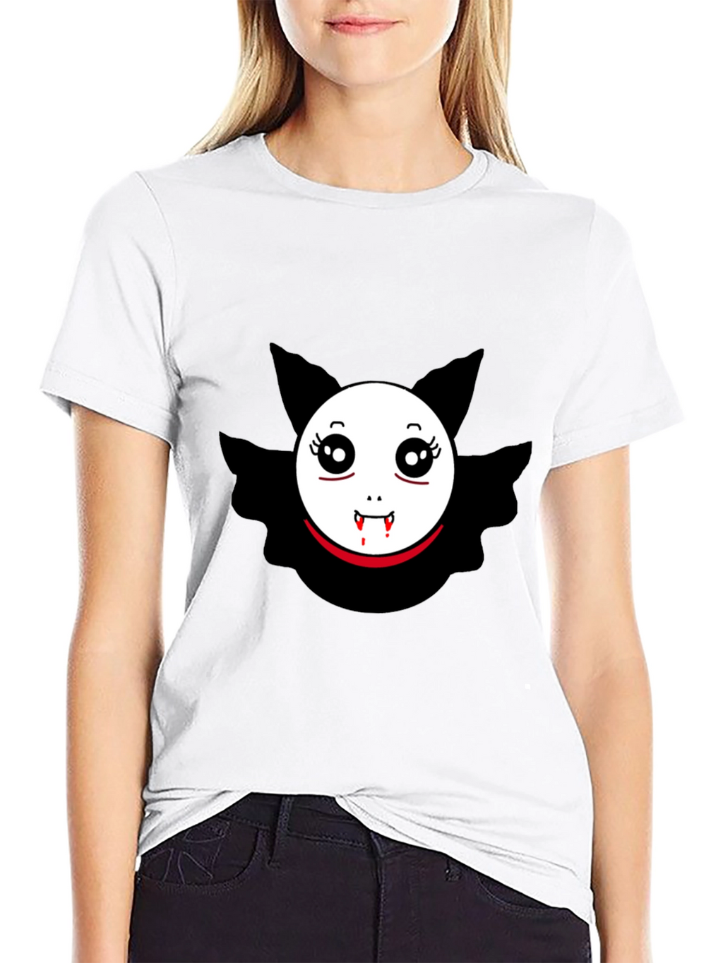 Vampire Bat Graphic Tee - Spooky Cute Design
