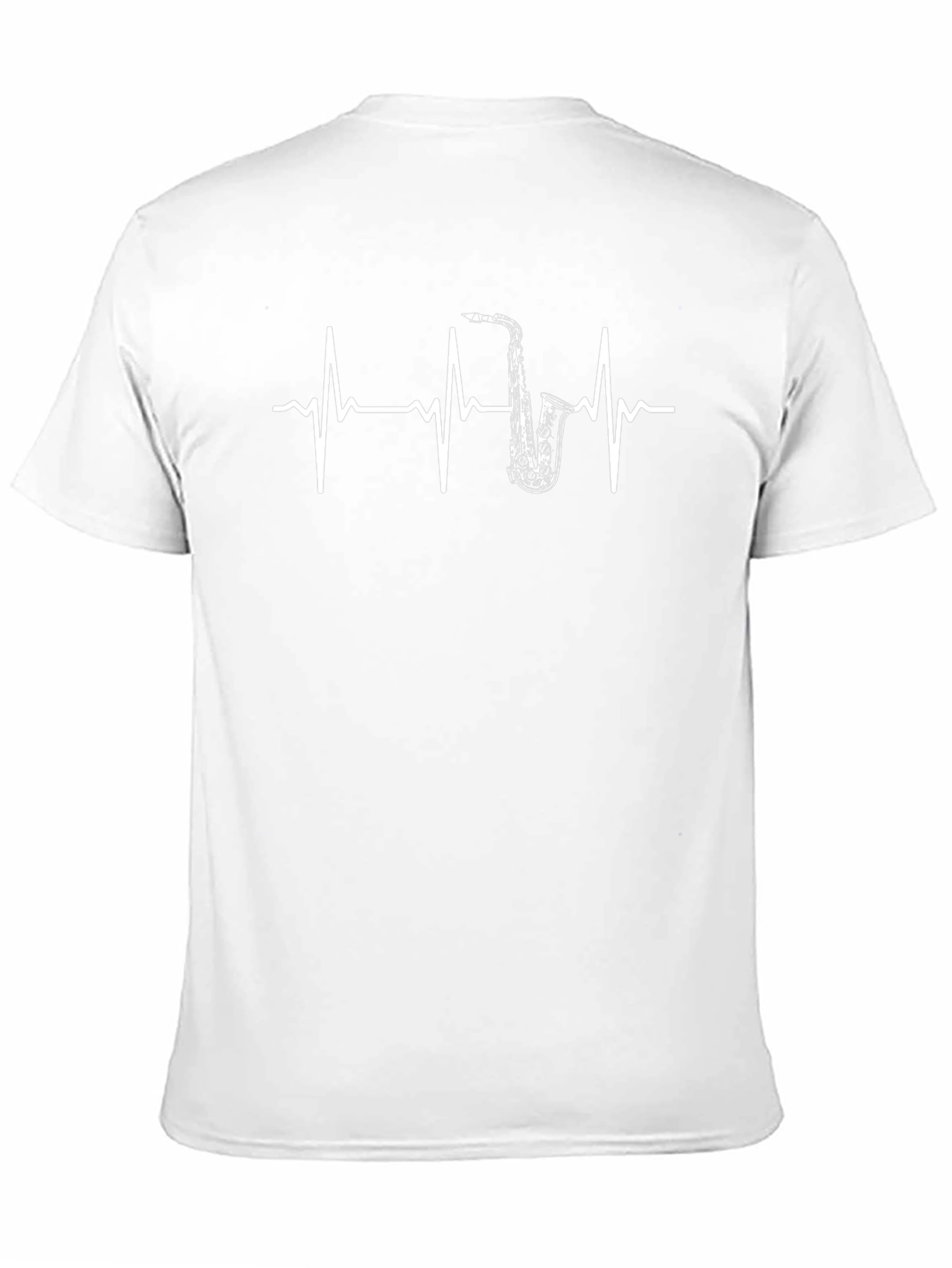 Saxophone Heartbeat Graphic Black T-Shirt