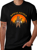 Appalachia Bear Banjo Black T-Shirt